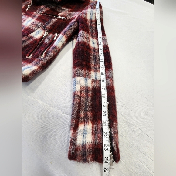 Slate & Stone Women's Plaid Wool-l Blend Biker Jacket, size Small - Picture 9 of 13